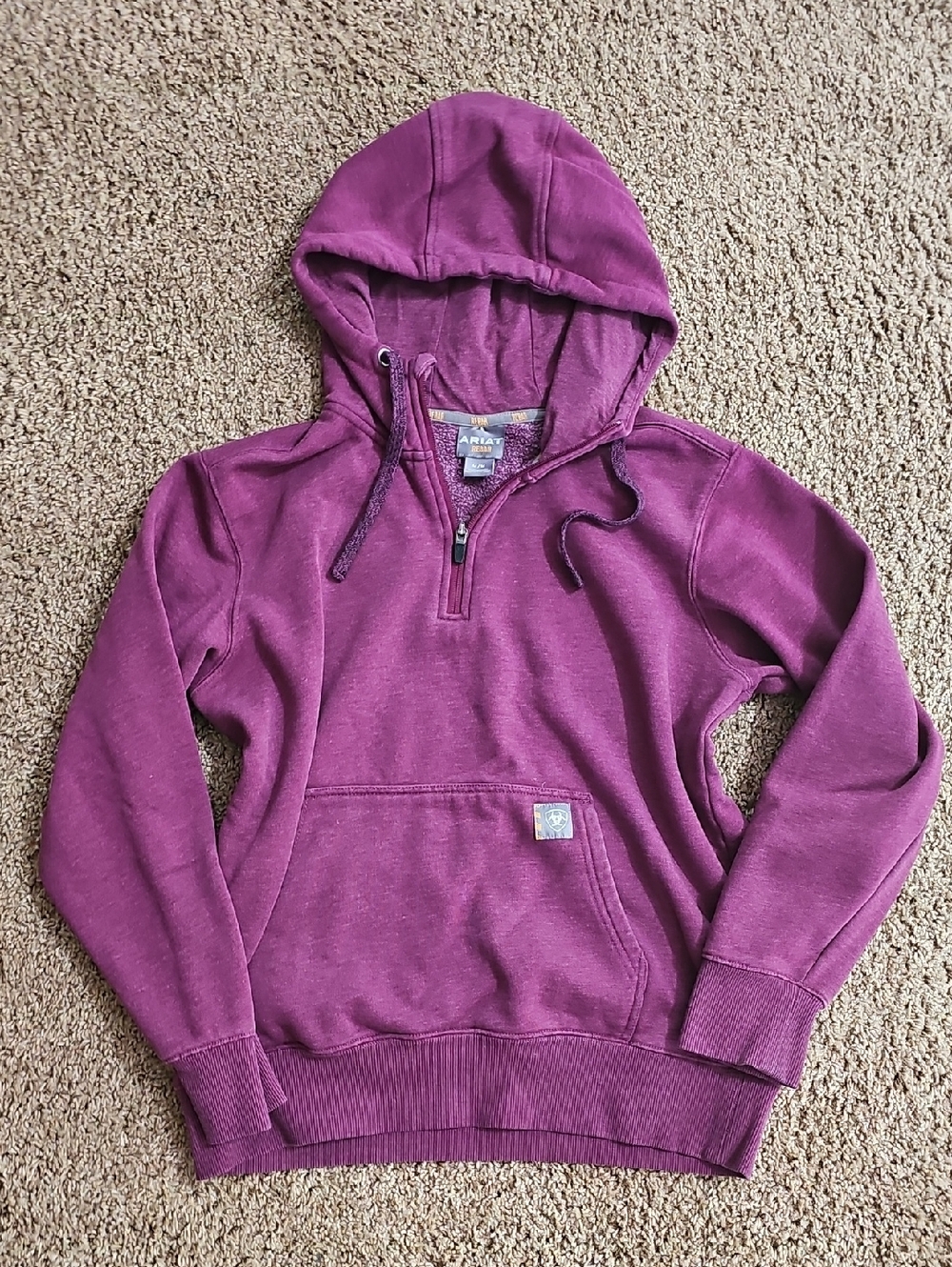 🚨 Ariat Rebar Maroon Half-Zip Hooded Pullover